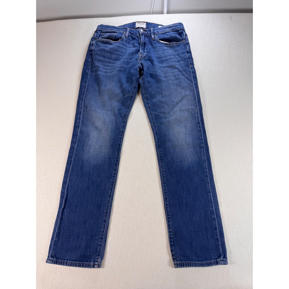Frame Denim L'Homme Slim Mens Jeans Size 33 Medium Wash Blue Made in USA